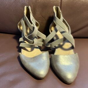 Eileen Fisher Gray Strappy Heels